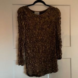 Lynn Ritchie Silver Holiday scrunched dress blouse.